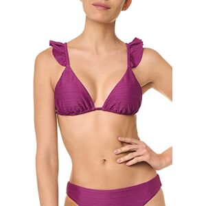 Goldenpoint Goldpoint Bikini dam baddräkt fast triangel-BH med volanger, violett, 75B Goldenpoint Goldpoint Bikini dam baddräkt fast triangel-BH med volanger, violett, 75B