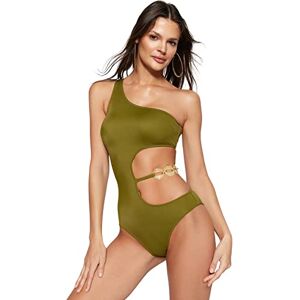 Trendyol Dam enkel stickad baddräkt, kaki, 40, Khaki, 44 SE Trendyol Dam enkel stickad baddräkt, kaki, 40, Khaki, 44 SE
