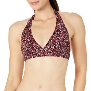 Amazon Essentials dam lätt stöd halterneck bikini baddräkt topp (finns i plusstorlek), tegelröd leopard, medium Amazon Essentials dam lätt stöd halterneck bikini baddräkt topp (finns i plusstorlek), tegelröd leopard, medium