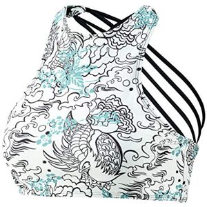 Beco Dam med korsade spaghettiremmar bikini, vit/färgglad, 36 Beco Dam med korsade spaghettiremmar bikini, vit/färgglad, 36