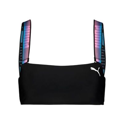 PUMA Bandeau bikinitopp för kvinnor, Svart kombo, XS PUMA Bandeau bikinitopp för kvinnor, Svart kombo, XS