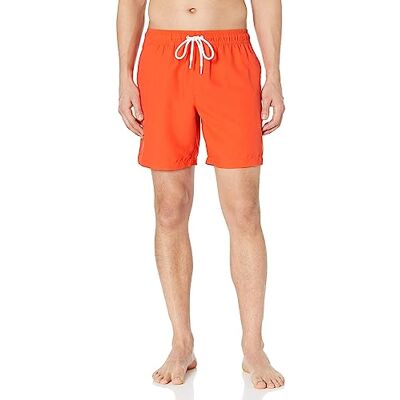 Amazon Essentials Men's Snabbtorkande badtröja 18 cm (7 tum), Ljust orange, XXL Amazon Essentials Men's Snabbtorkande badtröja 18 cm (7 tum), Ljust orange, XXL