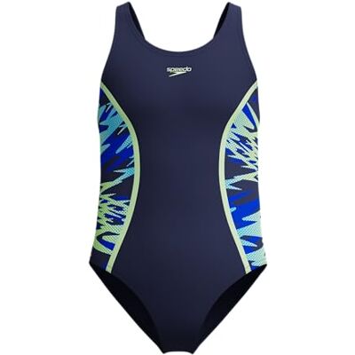 Speedo flickor Hyperboom Splice Muscleback en del baddräkt, marinblå, 8 Speedo flickor Hyperboom Splice Muscleback en del baddräkt, marinblå, 8