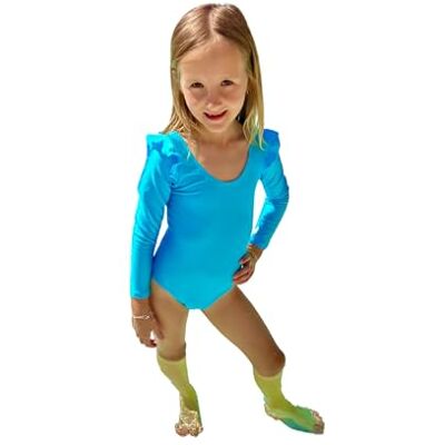 Haute Pression Baddräkt i ett stycke babyflicka enfärgad turkos fluorescerande småbarn flicka, Fluo turkos, 2 ans Haute Pression Baddräkt i ett stycke babyflicka enfärgad turkos fluorescerande småbarn flicka, Fluo turkos, 2 ans