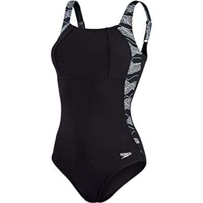 Speedo Dam formande LunaLustre tryckt 1 del en baddräkt, svart/vit, 32 (UK 10), svart/vit, 164 SE Speedo Dam formande LunaLustre tryckt 1 del en baddräkt, svart/vit, 32 (UK 10), svart/vit, 164 SE