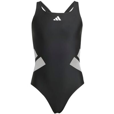 adidas flickor Logo C-Back Swimsuit Kids Swimwear, Black/White, 13-14 Years adidas flickor Logo C-Back Swimsuit Kids Swimwear, Black/White, 13-14 Years
