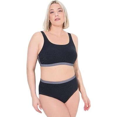 Ulla Popken dam stora storlekar överdimensionerade plus size bikini Becky, DG, struktur, svart, 54-56 Ulla Popken dam stora storlekar överdimensionerade plus size bikini Becky, DG, struktur, svart, 54-56