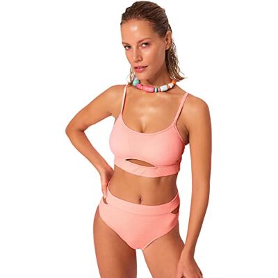 Trendyol Dam Bralette Stickad Bikinitopp, Rosa, 40 SE Trendyol Dam Bralette Stickad Bikinitopp, Rosa, 40 SE
