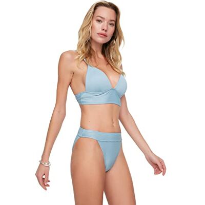 Trendyol Dam strukturerad bikiniunderdel, blå, 34 Trendyol Dam strukturerad bikiniunderdel, blå, 34