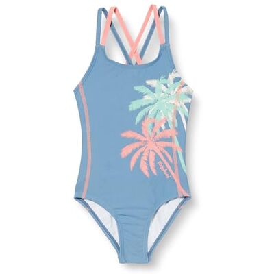 Playshoes Schwimmanzug baddräkt för flickor i ett stycke, Palmen, 110-116 Playshoes Schwimmanzug baddräkt för flickor i ett stycke, Palmen, 110-116