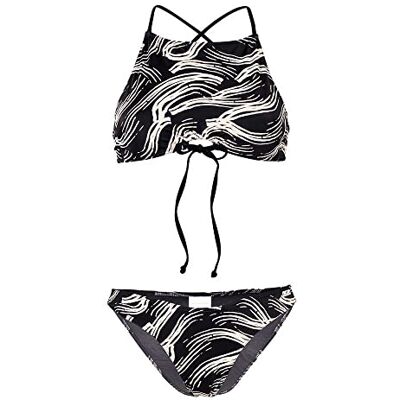 Aquafeel Dambikini svart med vågmönster av återvunnet material, svart Aquafeel Dambikini svart med vågmönster av återvunnet material, svart