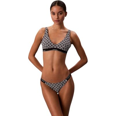 Calvin Bikini Lv00q61206 badbyxor, svart (20242 ikon bomull emblem W svart), M dam Calvin Bikini Lv00q61206 badbyxor, svart (20242 ikon bomull emblem W svart), M dam
