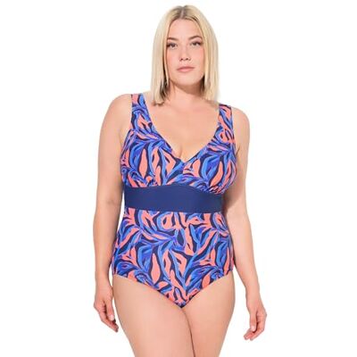 Ulla Popken damer stora storlekar överdimensionerade plus size baddräkt Laura, korall, marinblå, 50 Ulla Popken damer stora storlekar överdimensionerade plus size baddräkt Laura, korall, marinblå, 50