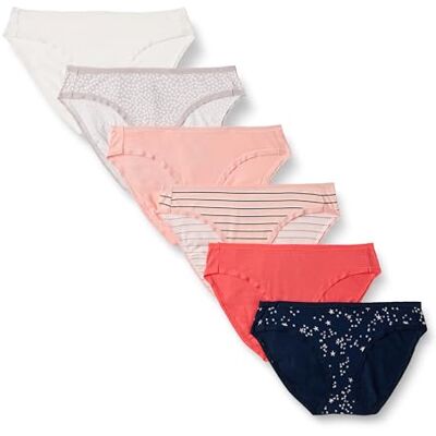 Amazon Essentials Women's Bikinitrosor underkläder i bomull (finns i plusstorlek), Pack of 6, Flerfärgad/Prickar/Rand/Stjärnor, XXL Amazon Essentials Women's Bikinitrosor underkläder i bomull (finns i plusstorlek), Pack of 6, Flerfärgad/Prickar/Rand/Stjärnor, XXL
