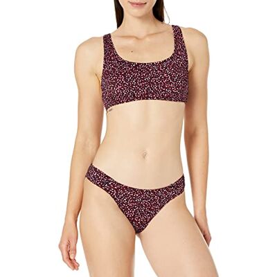 Amazon Essentials dam rund hals simning magtröja, tegelröd leopard, X-Small Amazon Essentials dam rund hals simning magtröja, tegelröd leopard, X-Small