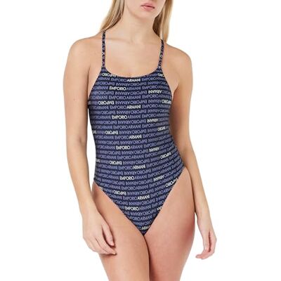 Giorgio Armani Logomania baddräkter i ett stycke, Marin/Vit (Blåsten), S Giorgio Armani Logomania baddräkter i ett stycke, Marin/Vit (Blåsten), S