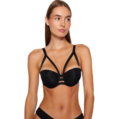 Trendyol Dam Stickad BH, Svart, 75B, Svart, B Trendyol Dam Stickad BH, Svart, 75B, Svart, B