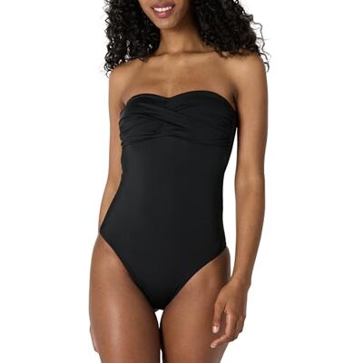 Amazon Essentials Dam Bandeau baddräkt, Tvättad svart, XS Amazon Essentials Dam Bandeau baddräkt, Tvättad svart, XS