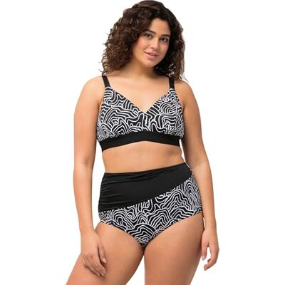 Ulla Popken dam stora storlekar plus size bikini, linjer, mjuka kupor, justerbara remmar 827539, svart, 54 Ulla Popken dam stora storlekar plus size bikini, linjer, mjuka kupor, justerbara remmar 827539, svart, 54