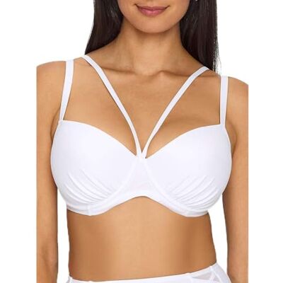 Pour Moi ? Kvinnors strandbunden vadderad bygel topp bikini, Vit (vitvit), 75B Pour Moi ? Kvinnors strandbunden vadderad bygel topp bikini, Vit (vitvit), 75B