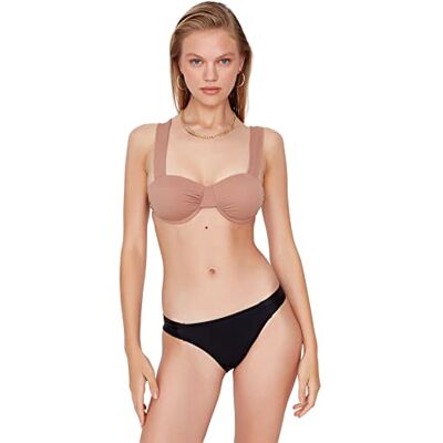 Trendyol Dam balkong stickad bikinitopp, BEIgE, 42 SE Trendyol Dam balkong stickad bikinitopp, BEIgE, 42 SE