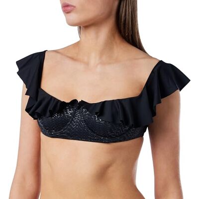 Pinko Ivy Top Bikini Tecno Jersey logotyp med toppar, Z99_svart limousin, M dam, Z99_noir limousine, M Pinko Ivy Top Bikini Tecno Jersey logotyp med toppar, Z99_svart limousin, M dam, Z99_noir limousine, M