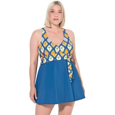 Ulla Popken damer stora storlekar överdimensionerade plus size badkläder Vivi, Hawaiian Chess, Valblå, 46 SE Ulla Popken damer stora storlekar överdimensionerade plus size badkläder Vivi, Hawaiian Chess, Valblå, 46 SE