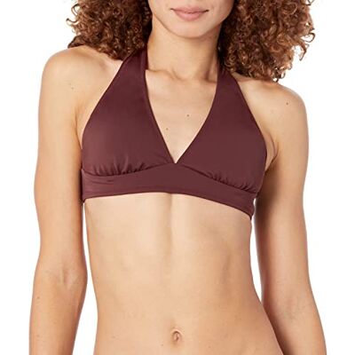 Amazon Essentials kvinnors lätt stöd halterneck bikini baddräkt topp (finns i plusstorlek), djupbrun, stor Amazon Essentials kvinnors lätt stöd halterneck bikini baddräkt topp (finns i plusstorlek), djupbrun, stor