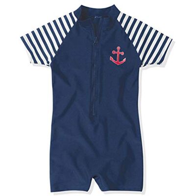 Playshoes Unisex barn UV-skydd baddräkt i ett stycke baddräkt badkläder, Maritim, 110-116 Playshoes Unisex barn UV-skydd baddräkt i ett stycke baddräkt badkläder, Maritim, 110-116