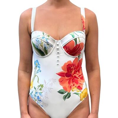 Ted Baker LORINZ-Blommig Tryckt bygel Swi, Vitt, XXL Ted Baker LORINZ-Blommig Tryckt bygel Swi, Vitt, XXL