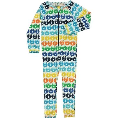Småfolk UV50 Swimwear Suit LS. Mini retro Apples, Blå atoll, 2-3 År Småfolk UV50 Swimwear Suit LS. Mini retro Apples, Blå atoll, 2-3 År