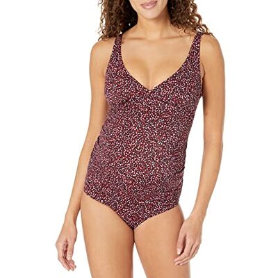Amazon Essentials dam graviditet V-ringad baddräkt, tegelröd leopard, X-Large Amazon Essentials dam graviditet V-ringad baddräkt, tegelröd leopard, X-Large