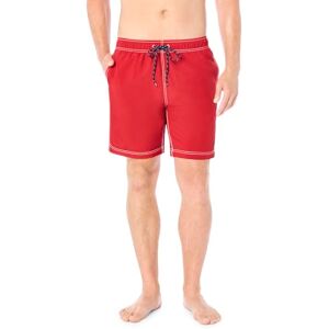 Nautica Ankare hel elastisk solid badbyxa för män, Körsbärsröd, XL Nautica Ankare hel elastisk solid badbyxa för män, Körsbärsröd, XL