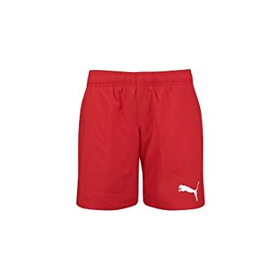 PUMA Pojkar medium längd shorts badbyxor, röd, 116 PUMA Pojkar medium längd shorts badbyxor, röd, 116
