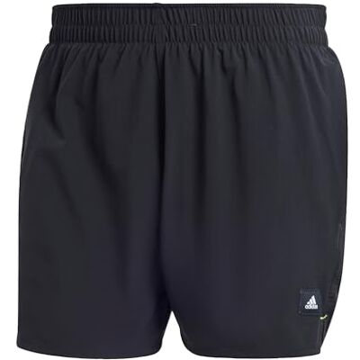 adidas För Män Versatile Swim Shorts, Black/Lucid Lemon, M adidas För Män Versatile Swim Shorts, Black/Lucid Lemon, M
