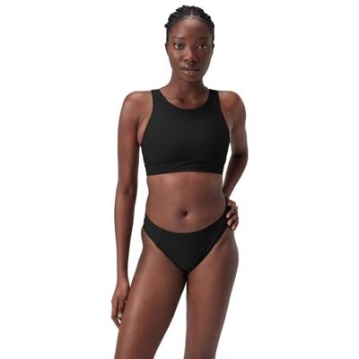 Speedo Dam solid hög hals topp med nät Swim Fitness Snygg design, antracit, 2XS Speedo Dam solid hög hals topp med nät Swim Fitness Snygg design, antracit, 2XS