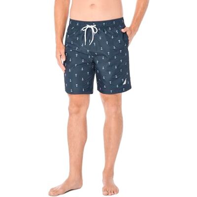 Nautica herr Quick Dry All Over Classic Anchor Print Swim Trunk Badbyxor Nautica herr Quick Dry All Over Classic Anchor Print Swim Trunk Badbyxor