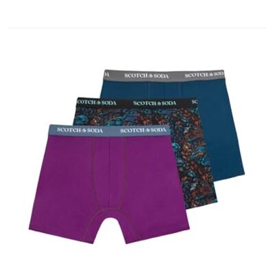 Scotch & Soda 3Pk Ctn Strtch Bxr Brf-Mnl Box, Blågrön 442, S Scotch & Soda 3Pk Ctn Strtch Bxr Brf-Mnl Box, Blågrön 442, S