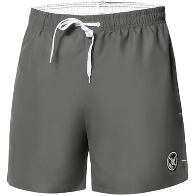 Ladeheid badbyxor för män, bekväma badshorts, korta med sidofickor och snören, badshorts för män med nätfoder, perfekt för sommar, strand och pool – LA40-198, GRÅ, 5XL Ladeheid badbyxor för män, bekväma badshorts, korta med sidofickor och snören, badshorts för män med nätfoder, perfekt för sommar, strand och pool – LA40-198, GRÅ, 5XL
