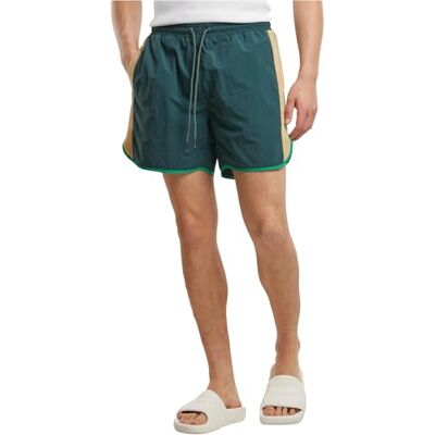 Urban Classics Badbyxor för män, retrolook, badshorts i retrolook för män, snabbtorkande, storlekar S – 5XL, Flaskgrön, S Urban Classics Badbyxor för män, retrolook, badshorts i retrolook för män, snabbtorkande, storlekar S – 5XL, Flaskgrön, S