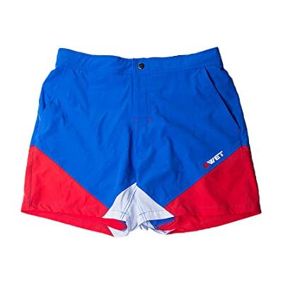 BWET Swimwear Umweltfreundliche Strandshorts mit Schmetterlingsmotiv, schnell trocknend, UV-Schutz, Seitentaschen und Reißverschlusstasche hinten. Blau Small BWET Swimwear Umweltfreundliche Strandshorts mit Schmetterlingsmotiv, schnell trocknend, UV-Schutz, Seitentaschen und Reißverschlusstasche hinten. Blau Small