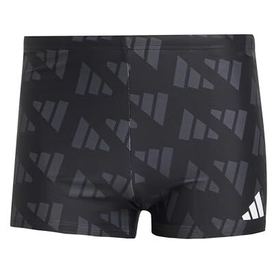 adidas För Män LOGO GRAPHIC SWIM BOXERS, Black/Carbon, 32 adidas För Män LOGO GRAPHIC SWIM BOXERS, Black/Carbon, 32