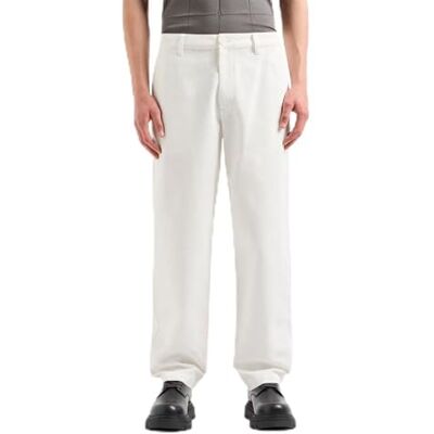 Giorgio Armani herr The Grid, Metal Tab Logo Byxor, Vit, 30 Giorgio Armani herr The Grid, Metal Tab Logo Byxor, Vit, 30