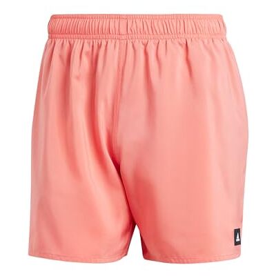 adidas För Män Solid CLX Short-Length Swim Shorts, Preloved Scarlet/White, S adidas För Män Solid CLX Short-Length Swim Shorts, Preloved Scarlet/White, S