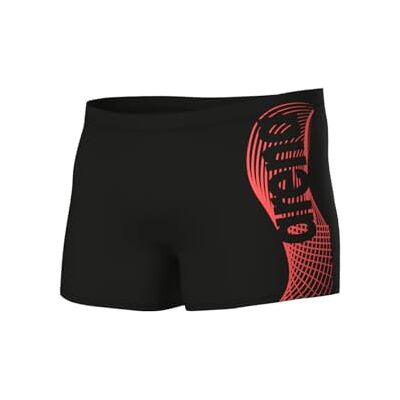 ARENA Feel Wake Simshorts för män, Svart-Calypso Coral, 50 ARENA Feel Wake Simshorts för män, Svart-Calypso Coral, 50
