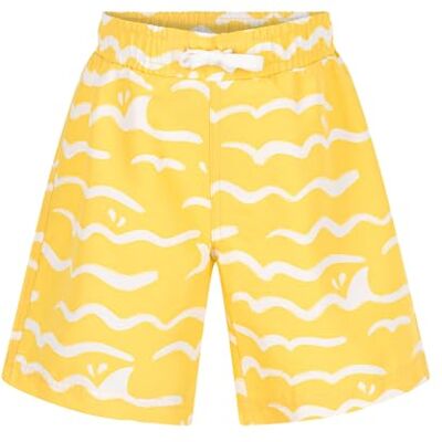 Petit Bateau Badshorts för pojkar, Gul/vit, 3 ans Petit Bateau Badshorts för pojkar, Gul/vit, 3 ans