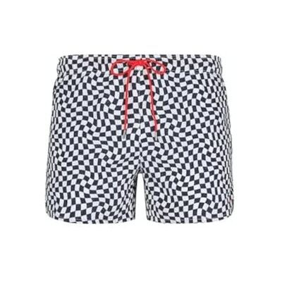 Skiny Badbyxor för män, vit kontroll, normal, Whiteblue Check, XXL Skiny Badbyxor för män, vit kontroll, normal, Whiteblue Check, XXL