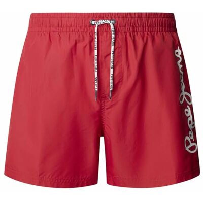 Pepe Jeans herr logotyp badshorts shorts, röd (kunglig röd) M Pepe Jeans herr logotyp badshorts shorts, röd (kunglig röd) M