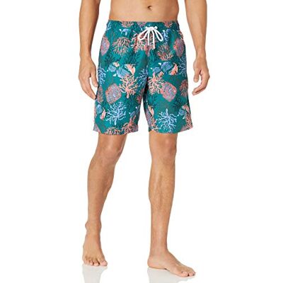 Amazon Essentials Herr Badshorts med Nätinnerbyxa, 23cm Benlängd med Fickor och Dragsko, Korall Orange, S Amazon Essentials Herr Badshorts med Nätinnerbyxa, 23cm Benlängd med Fickor och Dragsko, Korall Orange, S