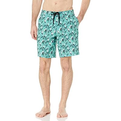 Amazon Essentials brädshorts för män, turkosa gröna tropiska blad, Large Amazon Essentials brädshorts för män, turkosa gröna tropiska blad, Large